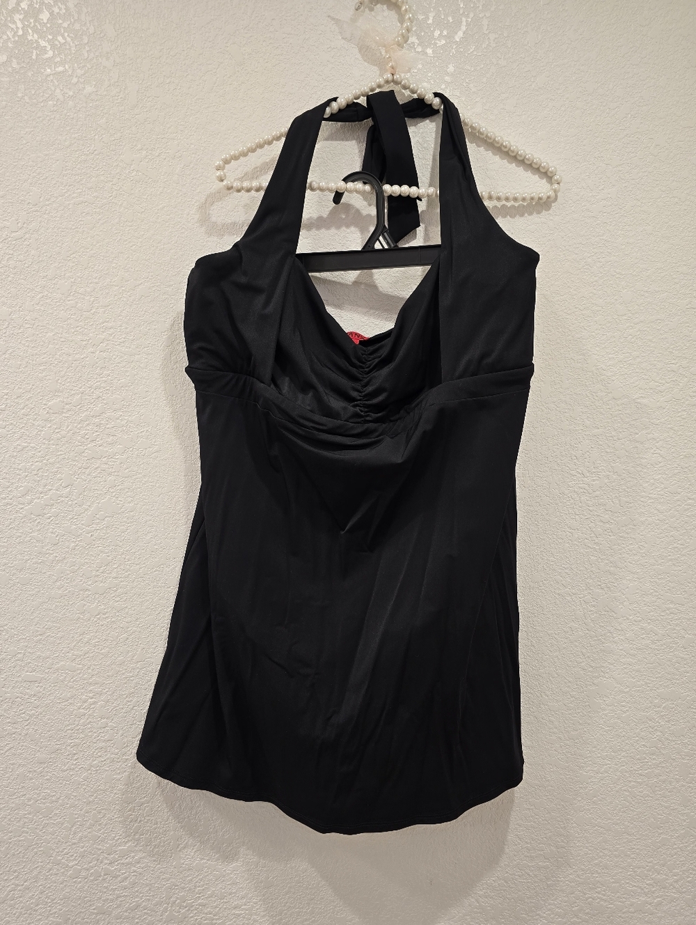 Spanx Shape Halter One Piece Swim Dress Black 16 - Picture 2 of 6